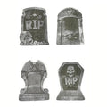 Grabstein-Set 4 Stück - Halloween Deko für Garten & Eingang