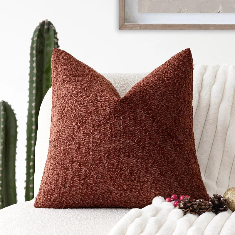 Bouclé-Kissenbezug 45x45 cm - Flauschig weiche Struktur für Sofa