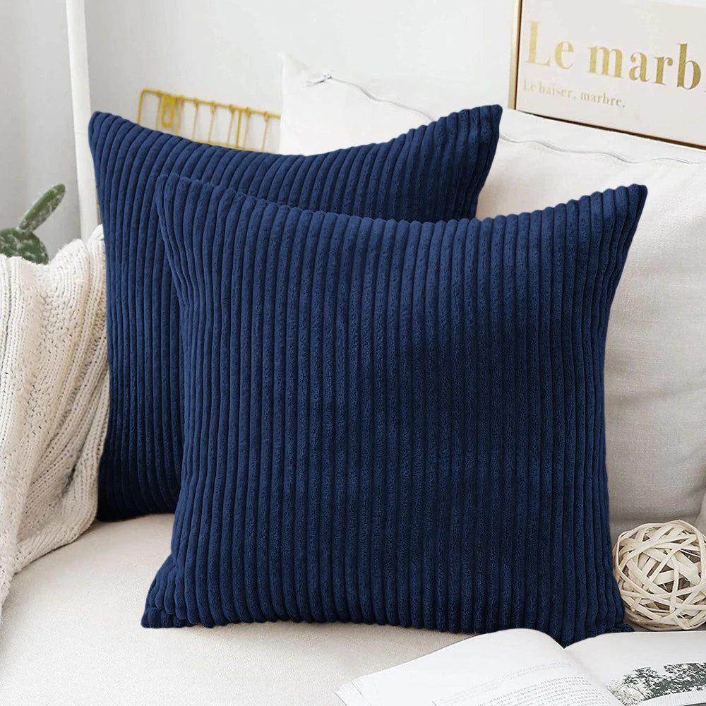 Flausch-Kissenbezug Cord-Optik 50x50 cm - Kuschelig weich für Sofa