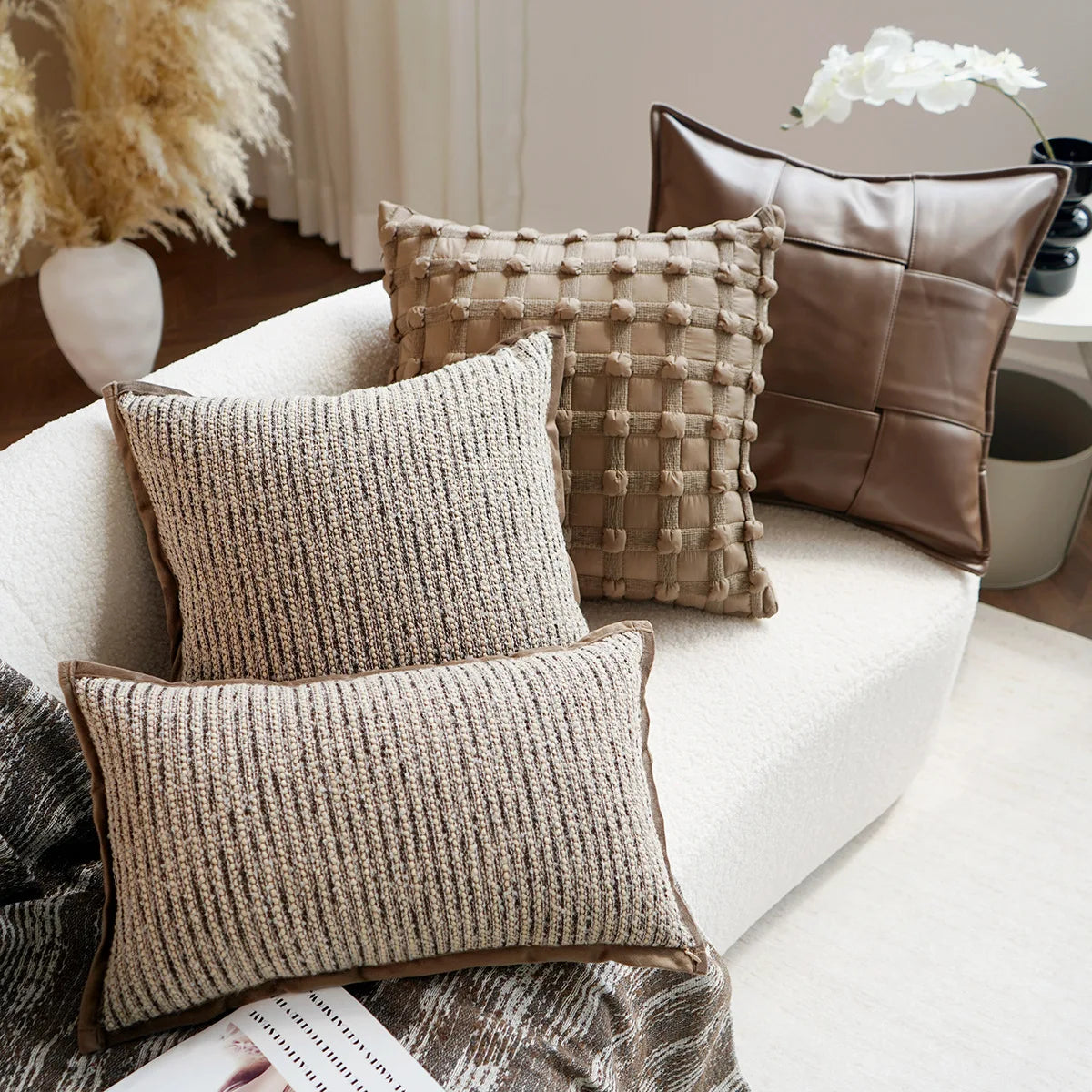 Kissenbezug Melard Rippenstruktur - Nordic Look für Sofa & Bett