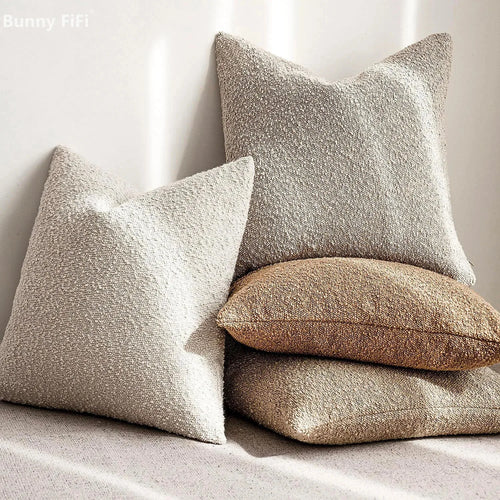 Bouclé-Kissenbezug 45x45 cm - Flauschig weiche Struktur für Sofa