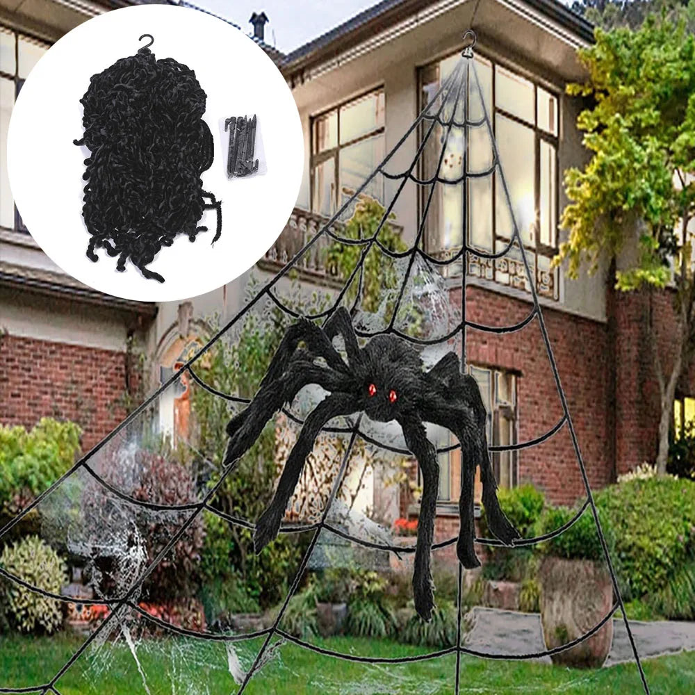 XXL Spinnennetz 5 m - Halloween Deko für Garten, Zaun & Hauswand