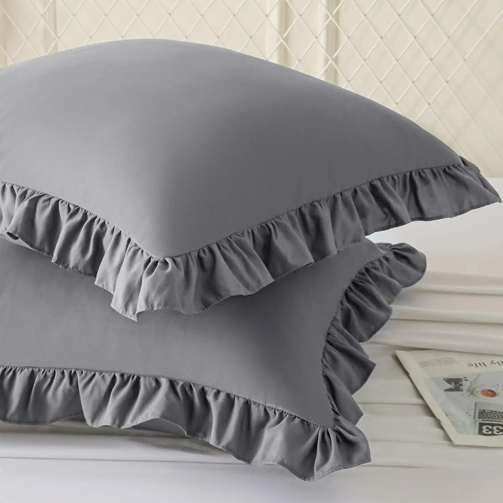 Rüschen-Kissenbezug 100% Baumwolle - Boho-Landhausstil für Sofa & Bett