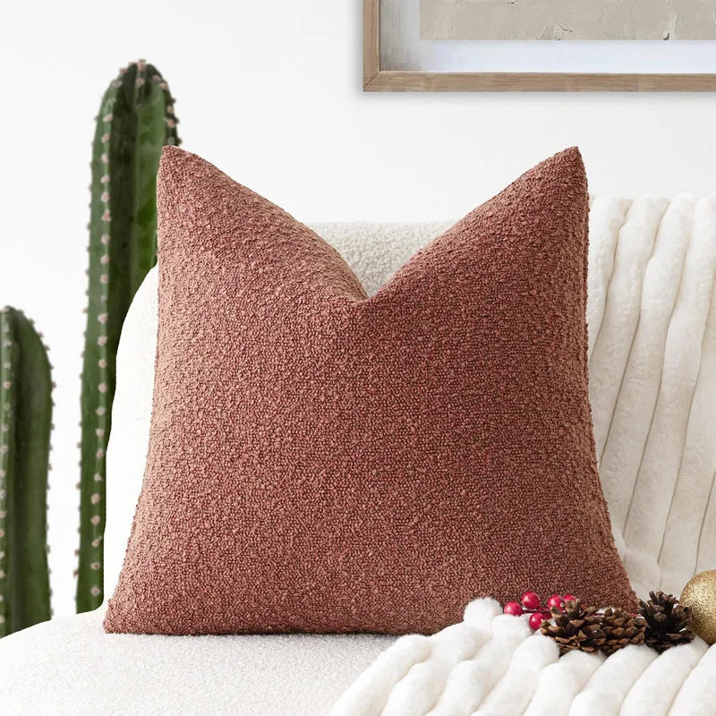 Bouclé-Kissenbezug 45x45 cm - Flauschig weiche Struktur für Sofa
