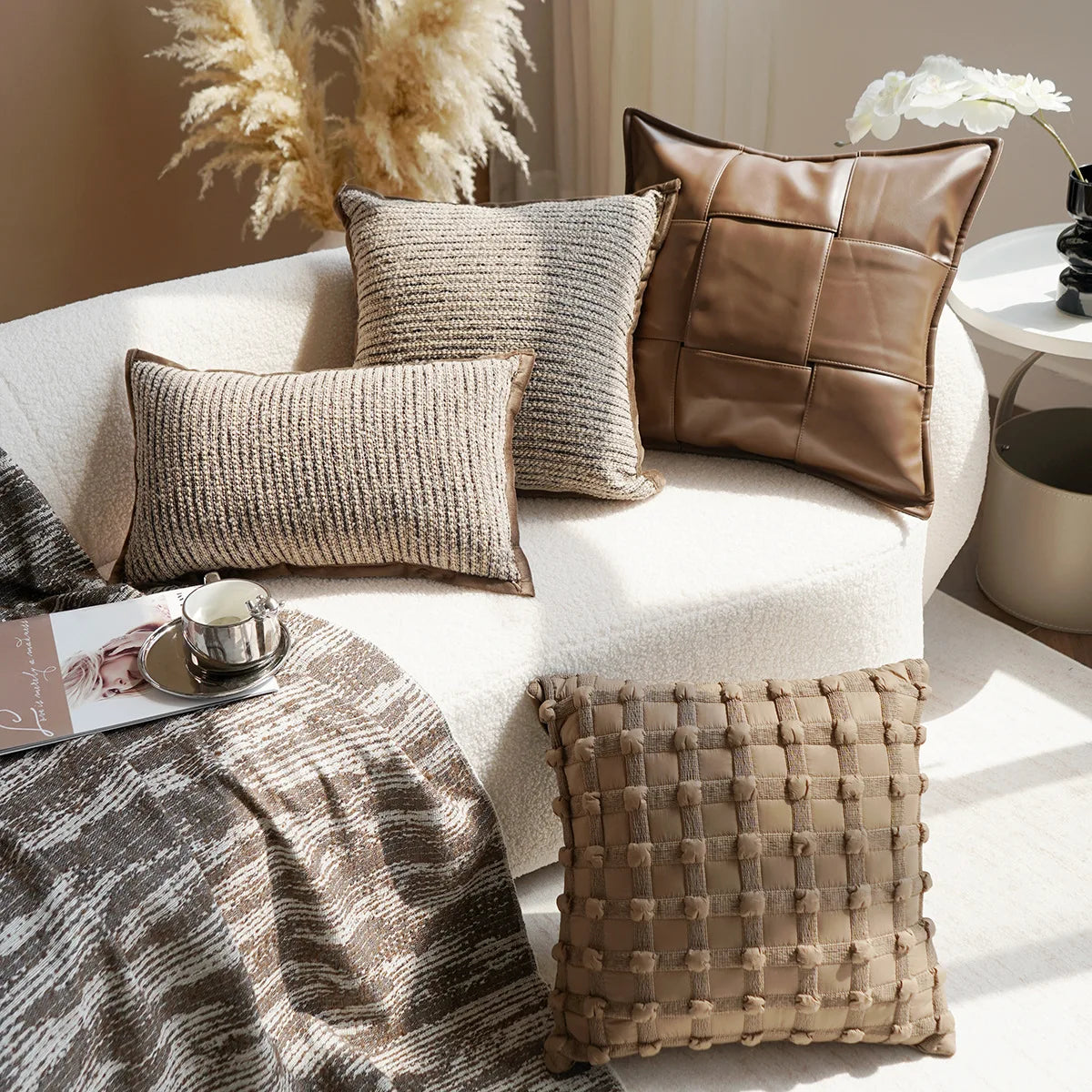 Kissenbezug Melard Rippenstruktur - Nordic Look für Sofa & Bett