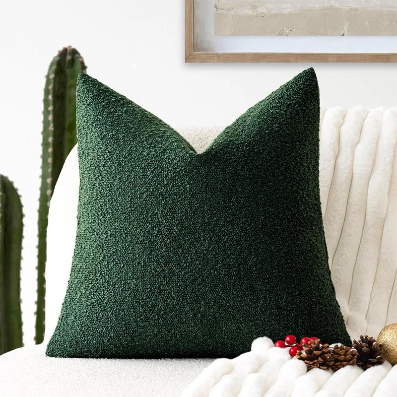 Bouclé-Kissenbezug 45x45 cm - Flauschig weiche Struktur für Sofa
