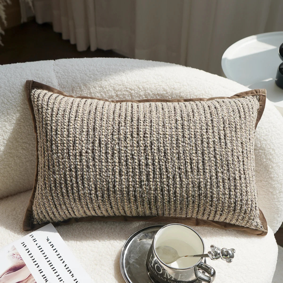 Kissenbezug Melard Rippenstruktur - Nordic Look für Sofa & Bett