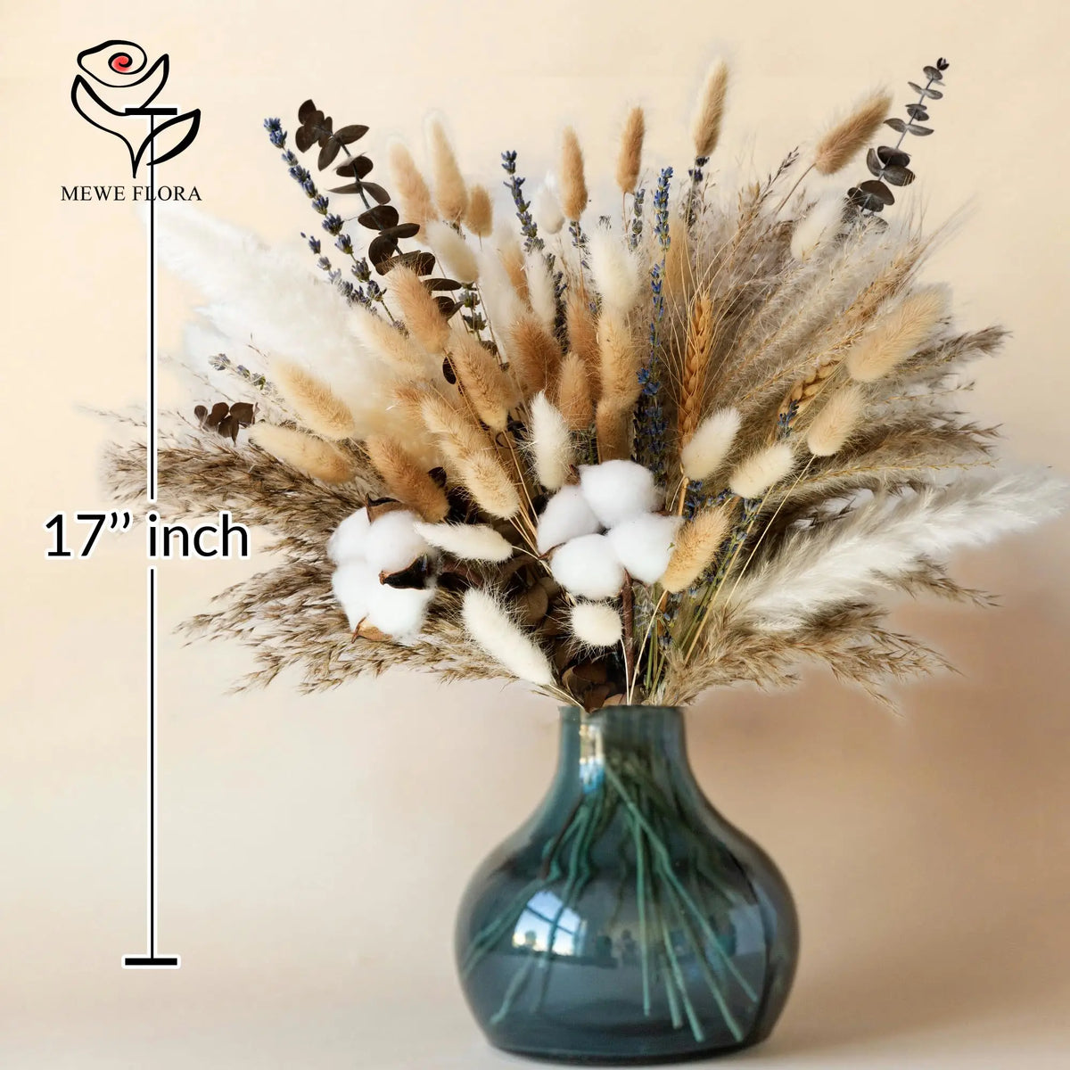 Getrockneter Blumenstrauß Boho - Pampasgras, Baumwolle & Eukalyptus