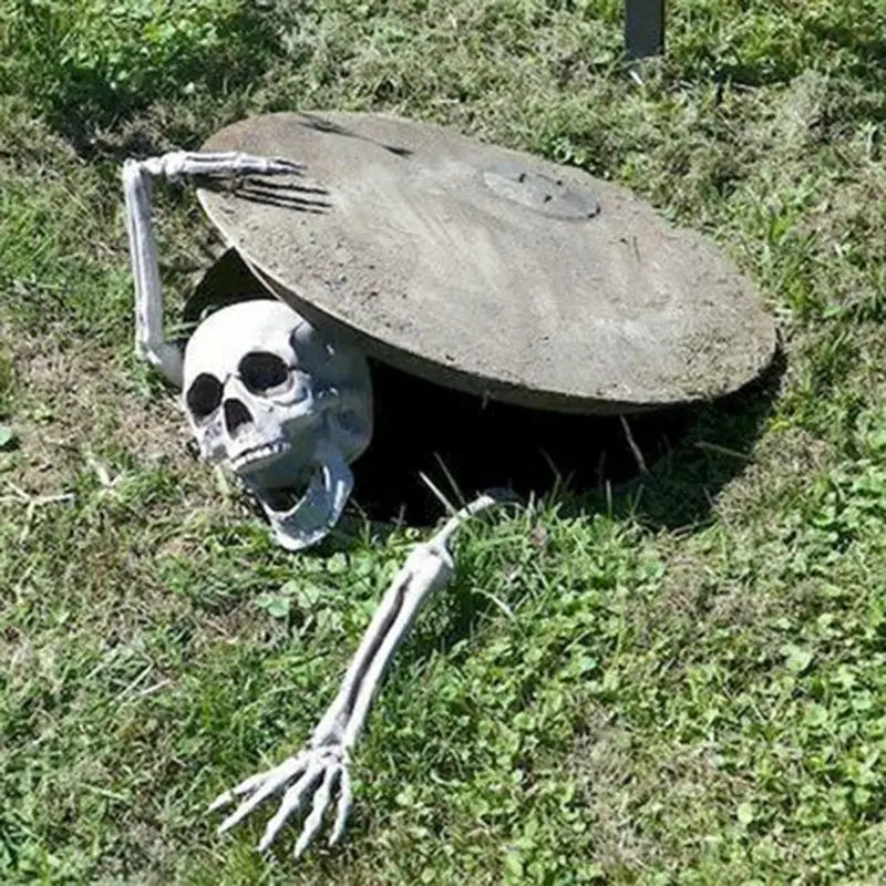 Skelett-Set 3-teilig - Totenkopf & Arme mit Erdspieß für Garten & Rasen