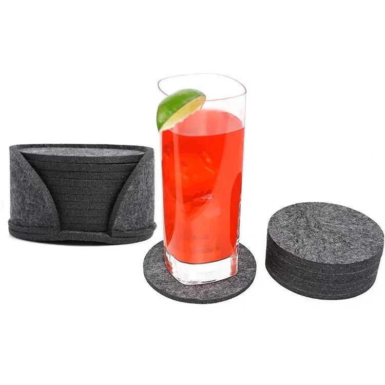 Filz-Untersetzer 10er-Set rund - Hitzebeständig für Tisch & Tasse
