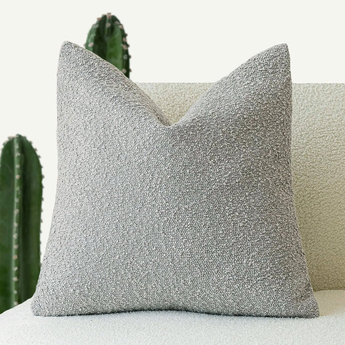 Bouclé-Kissenbezug 45x45 cm - Flauschig weiche Struktur für Sofa