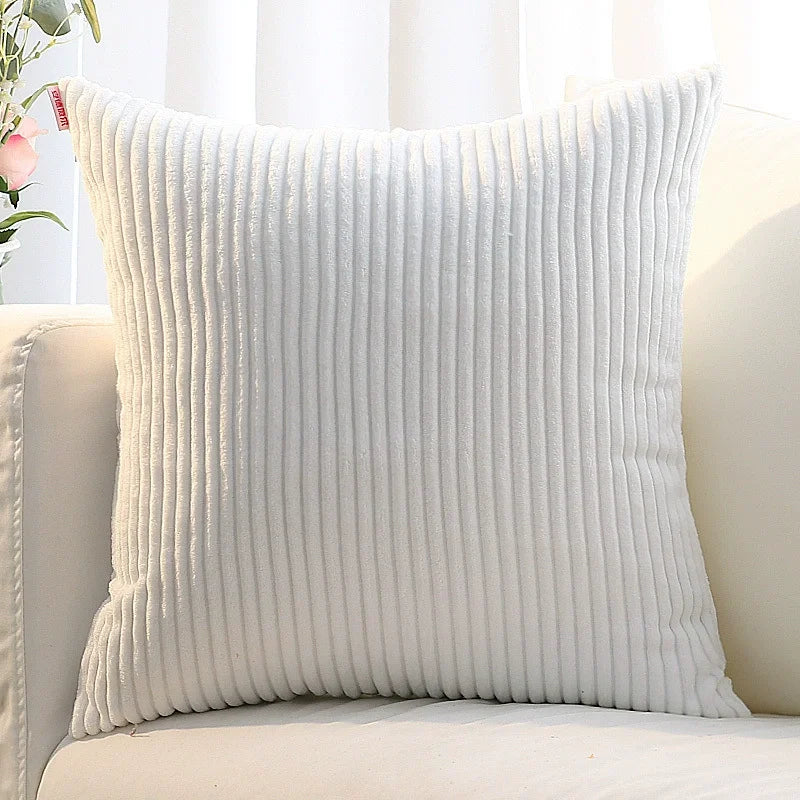 Flausch-Kissenbezug Cord-Optik 50x50 cm - Kuschelig weich für Sofa