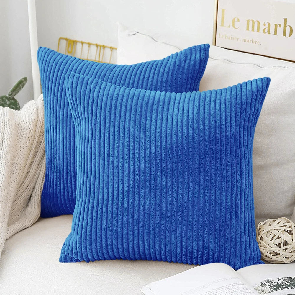 Flausch-Kissenbezug Cord-Optik 50x50 cm - Kuschelig weich für Sofa