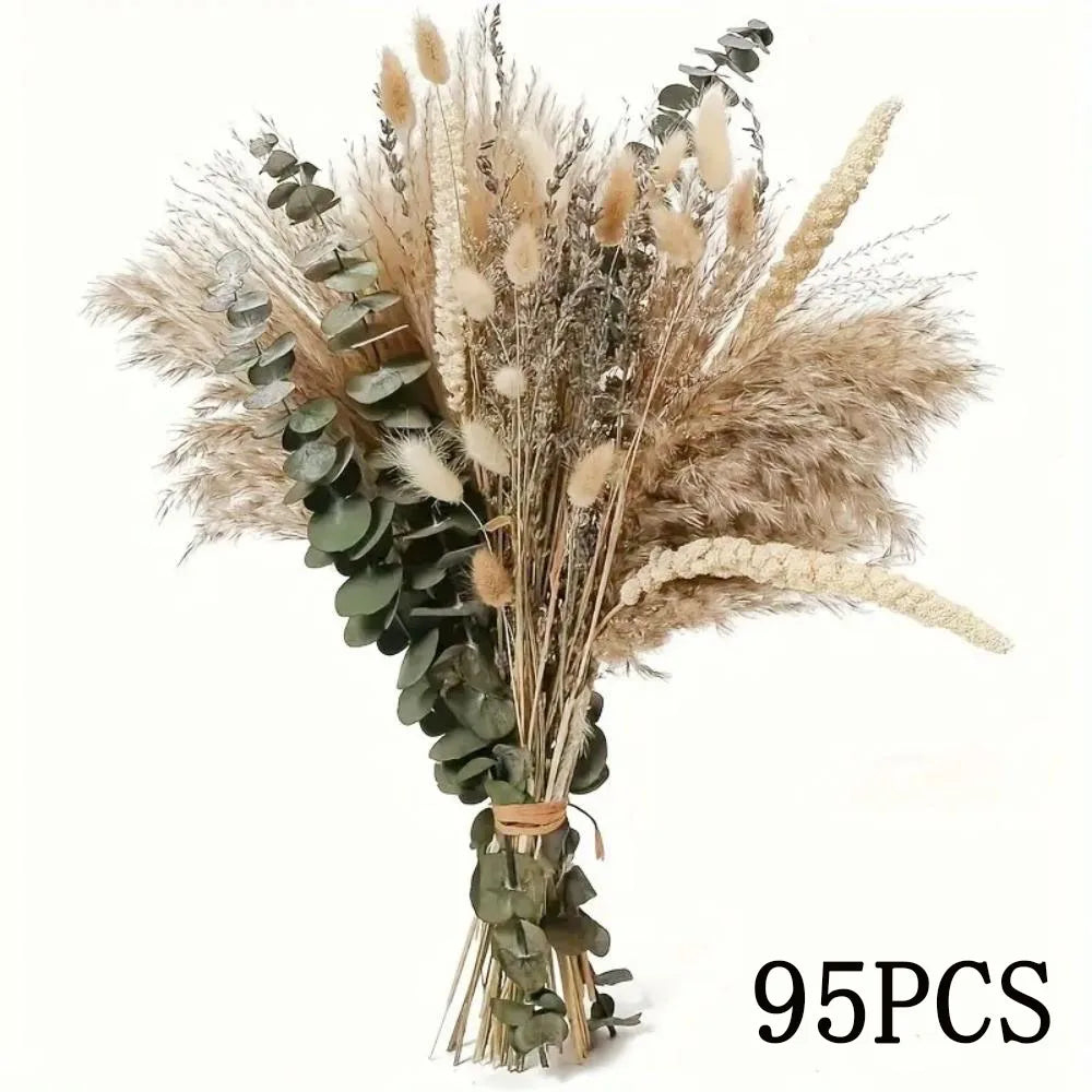 Getrockneter Blumenstrauß Boho - Pampasgras, Baumwolle & Eukalyptus