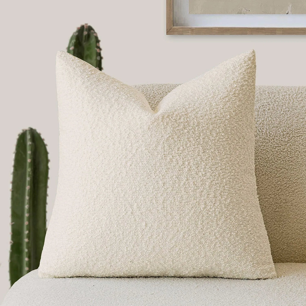Bouclé-Kissenbezug 45x45 cm - Flauschig weiche Struktur für Sofa