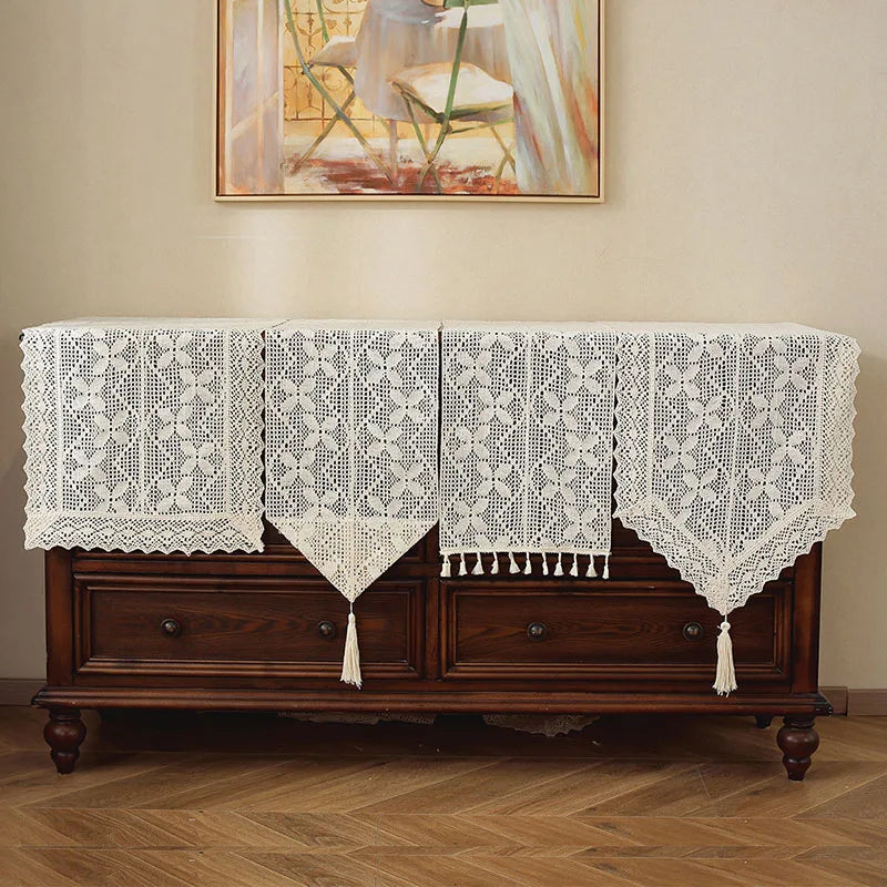 Tischläufer Häkelspitze 42 x 150 cm - Vintage Deko für Sideboard & Tisch