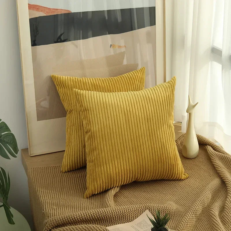 Flausch-Kissenbezug Cord-Optik 50x50 cm - Kuschelig weich für Sofa