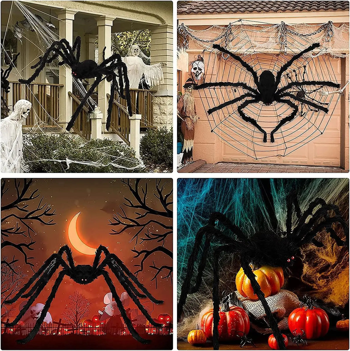 XXL Plüsch-Spinne - Halloween-Deko in 3 Größen: 30, 75 & 200 cm