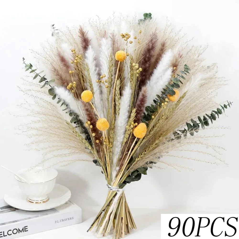 Getrockneter Blumenstrauß Boho - Pampasgras, Baumwolle & Eukalyptus