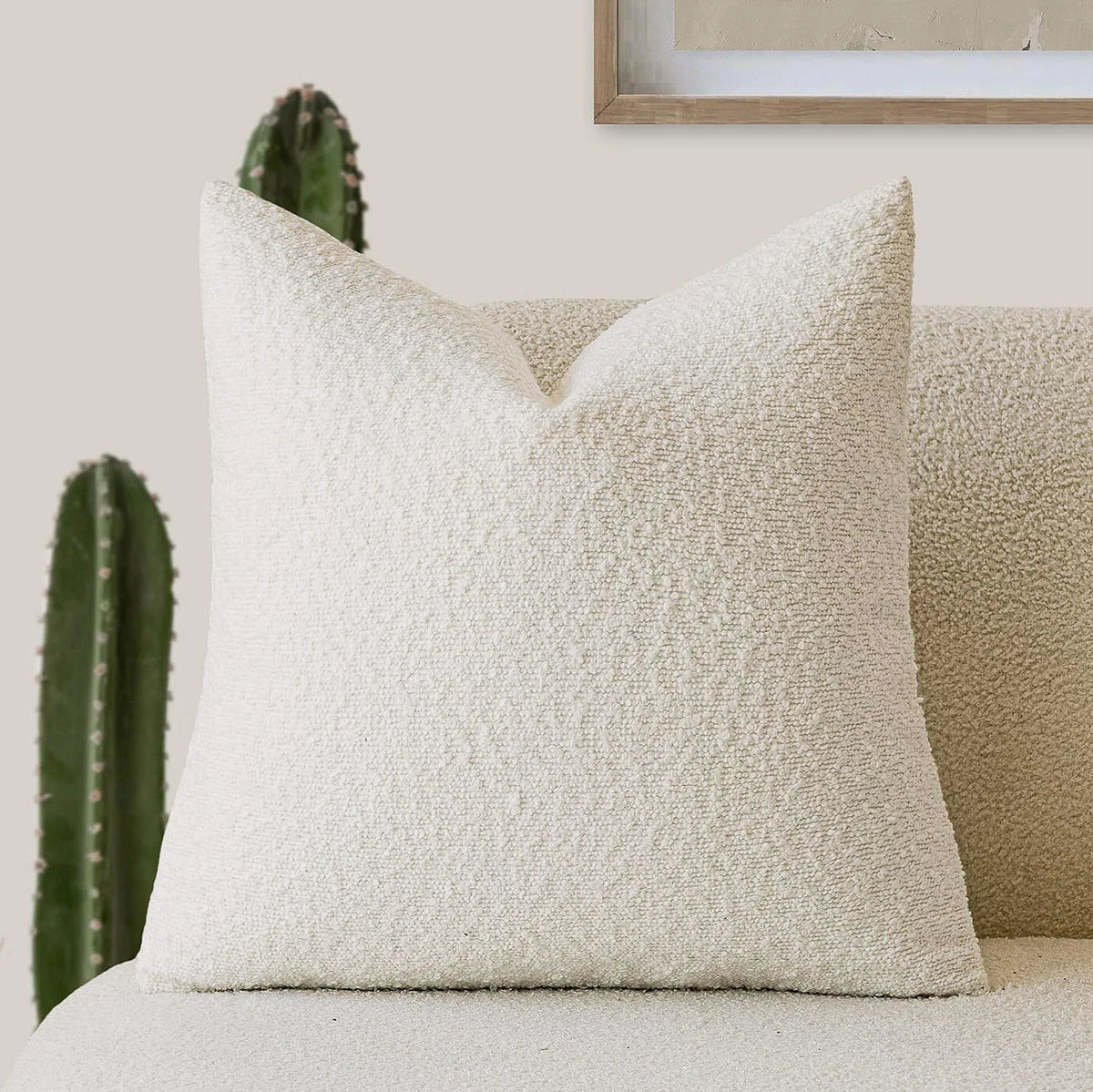Bouclé-Kissenbezug 45x45 cm - Flauschig weiche Struktur für Sofa