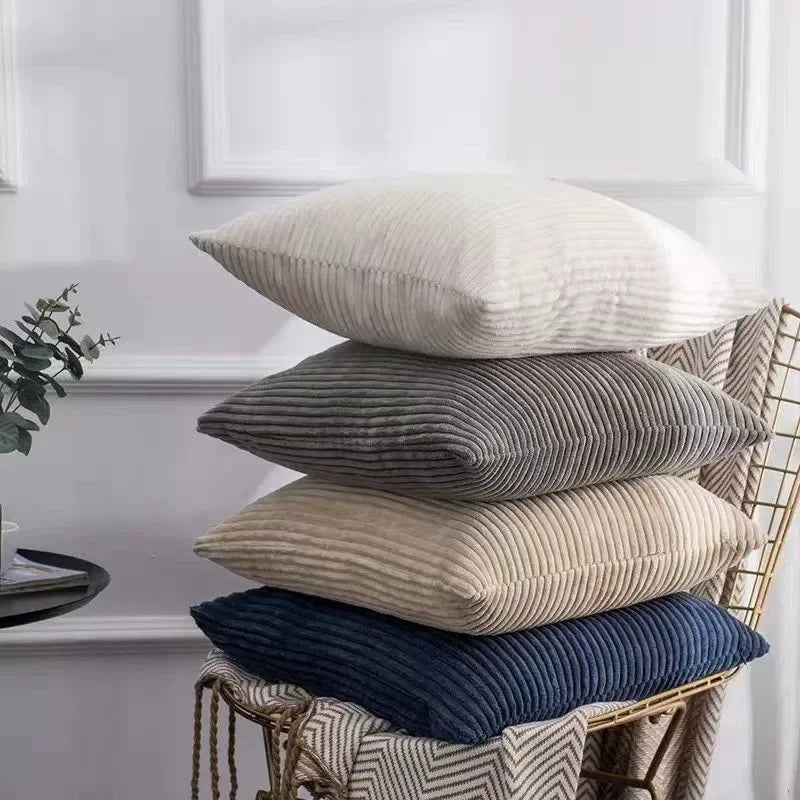 Flausch-Kissenbezug Cord-Optik 50x50 cm - Kuschelig weich für Sofa
