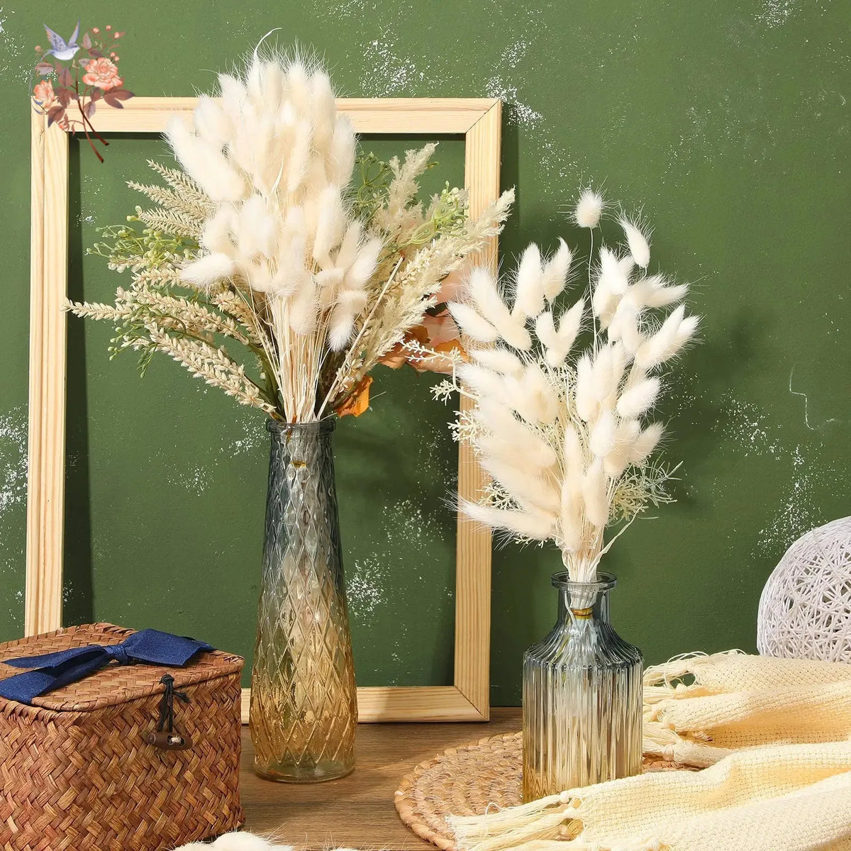 Hasenschwanzgras 50 Stück - Getrocknete Lagurus für Vase & Boho-Deko